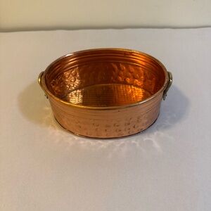 Copper Brass oval bowl planter  vintage